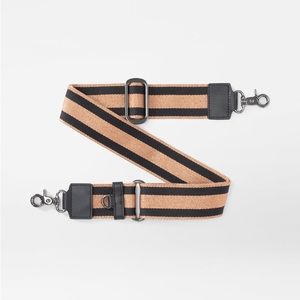 MZ Wallace Black & Golden Brown Lurex Adjustable Crossbody Strap NWT